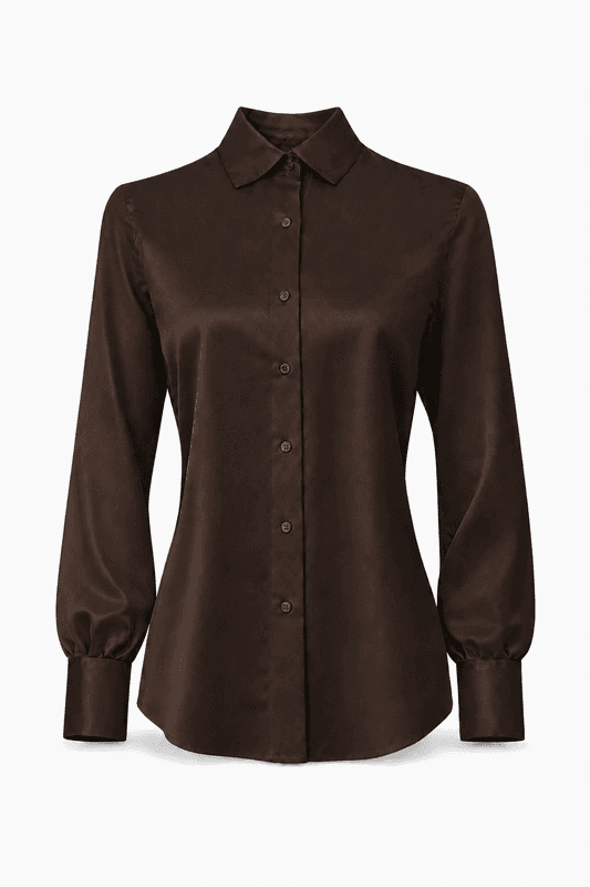 Amuse Silkebluse Classic 910BrownPF26