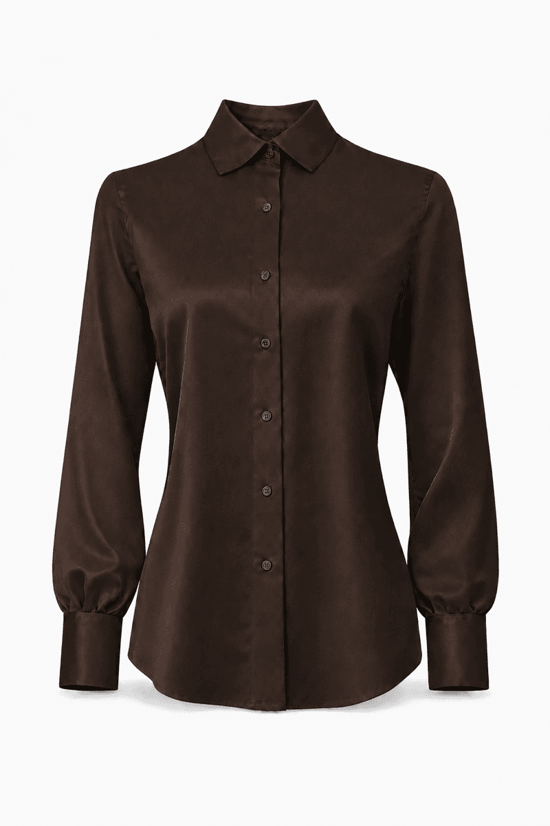 Amuse Silkebluse Classic 910BrownPF26