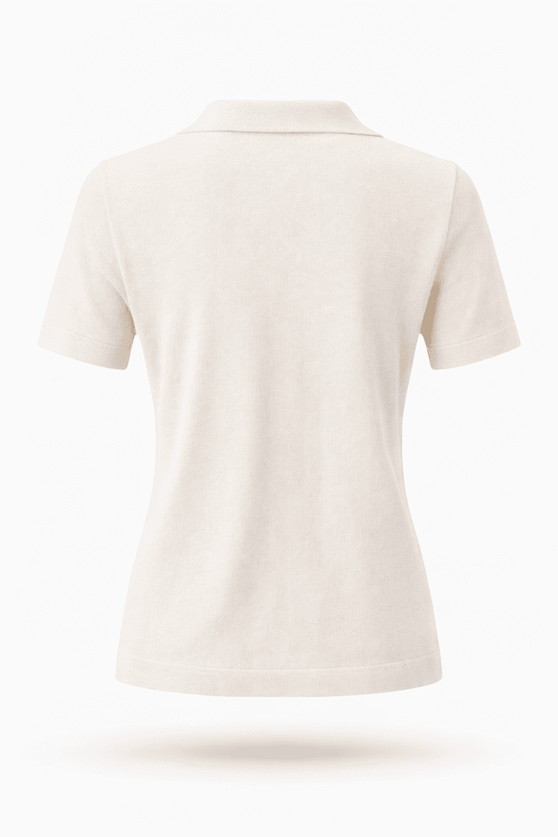 Amuse Top collar v-neck  Hedvig 903OffwhiteSS26-2