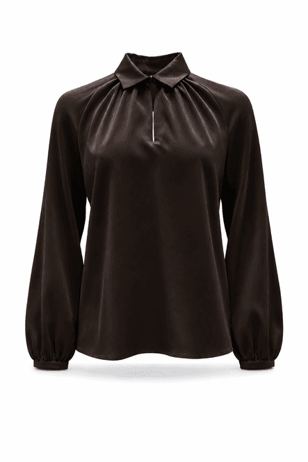 Hovedbilde Amuse Silkebluse Hilde 110BrownAW26