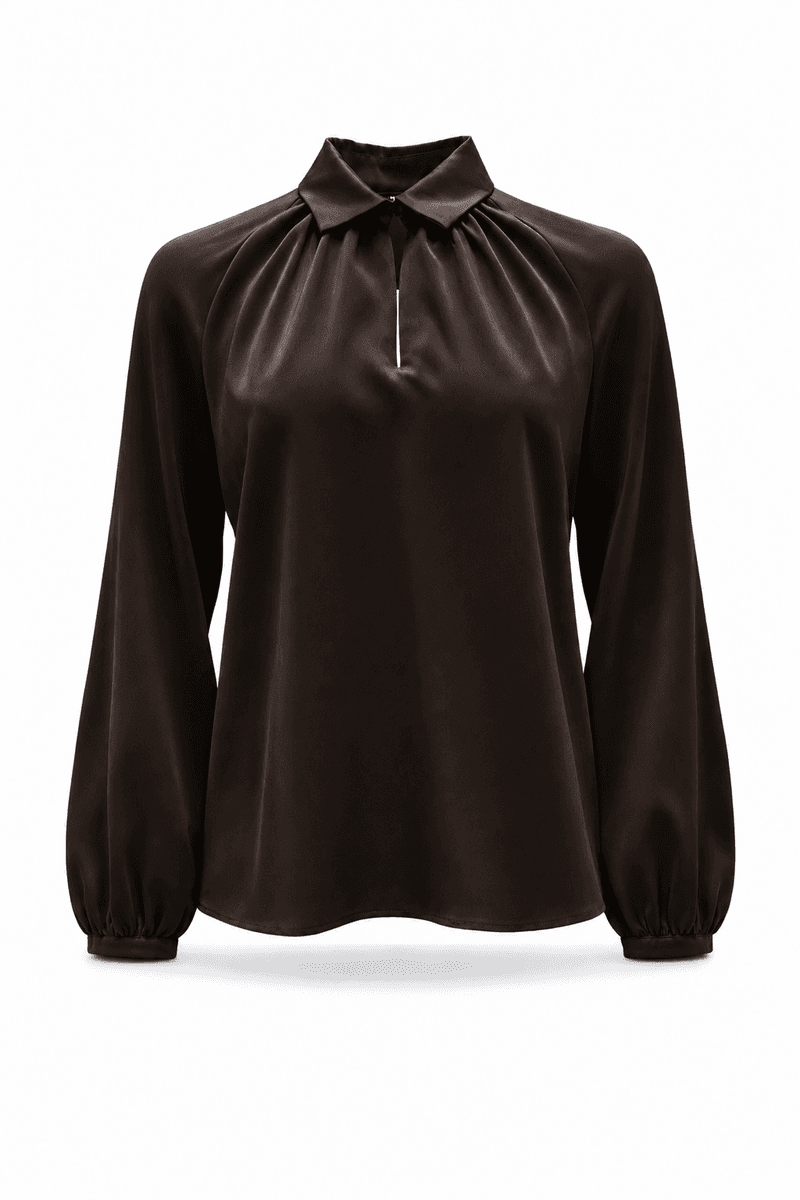 Amuse Silkebluse Hilde 110BrownAW26