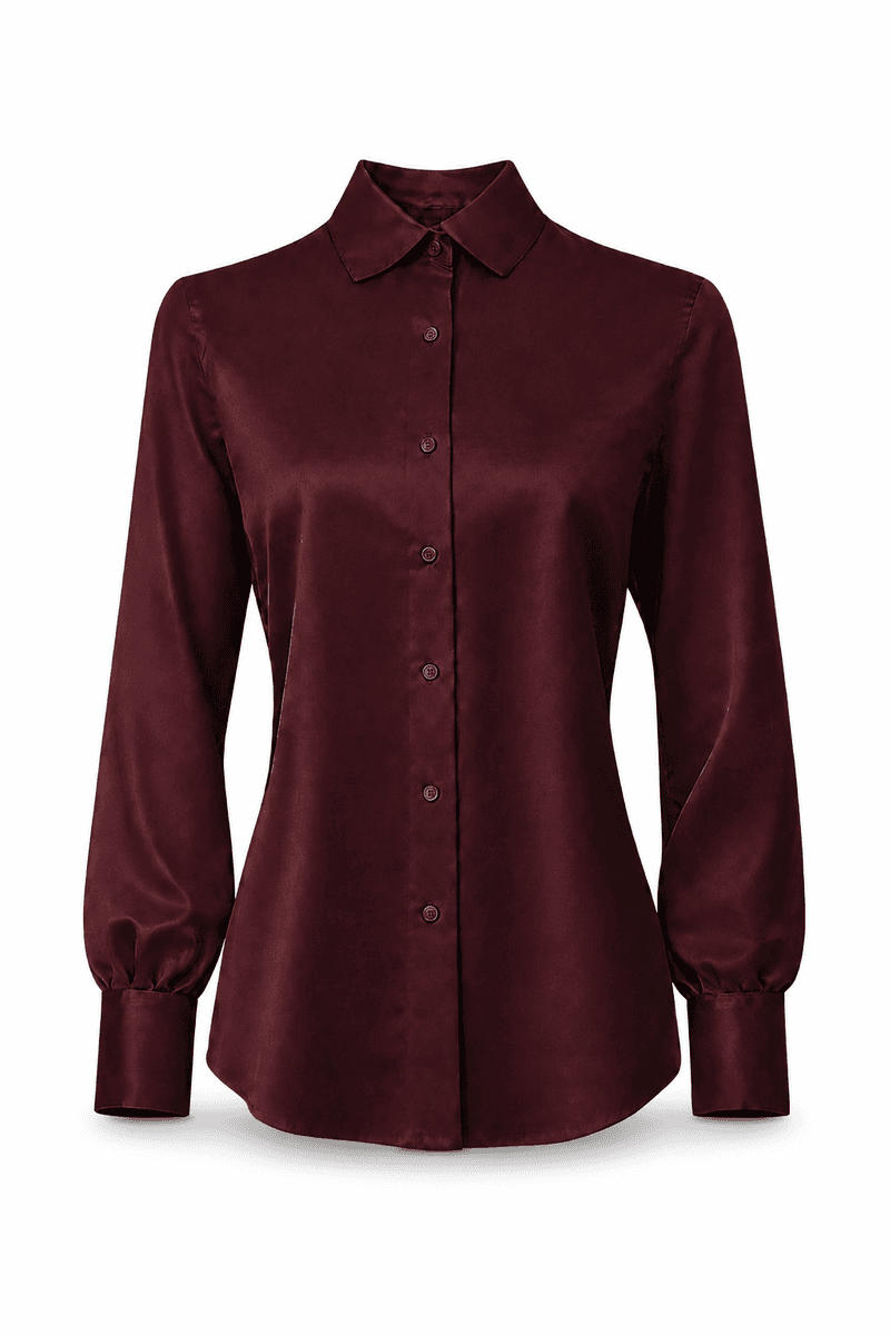 Amuse Silkebluse Classic 959BurgundyPF26